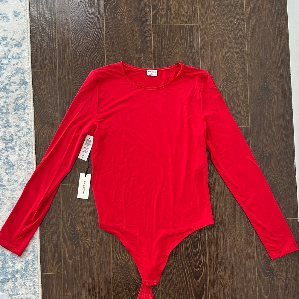 Aritzia red long sleeve bodysuit
